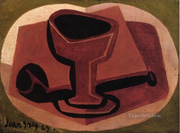 フアン・グリス Painting - パイプとガラス 1923年 フアン・グリス